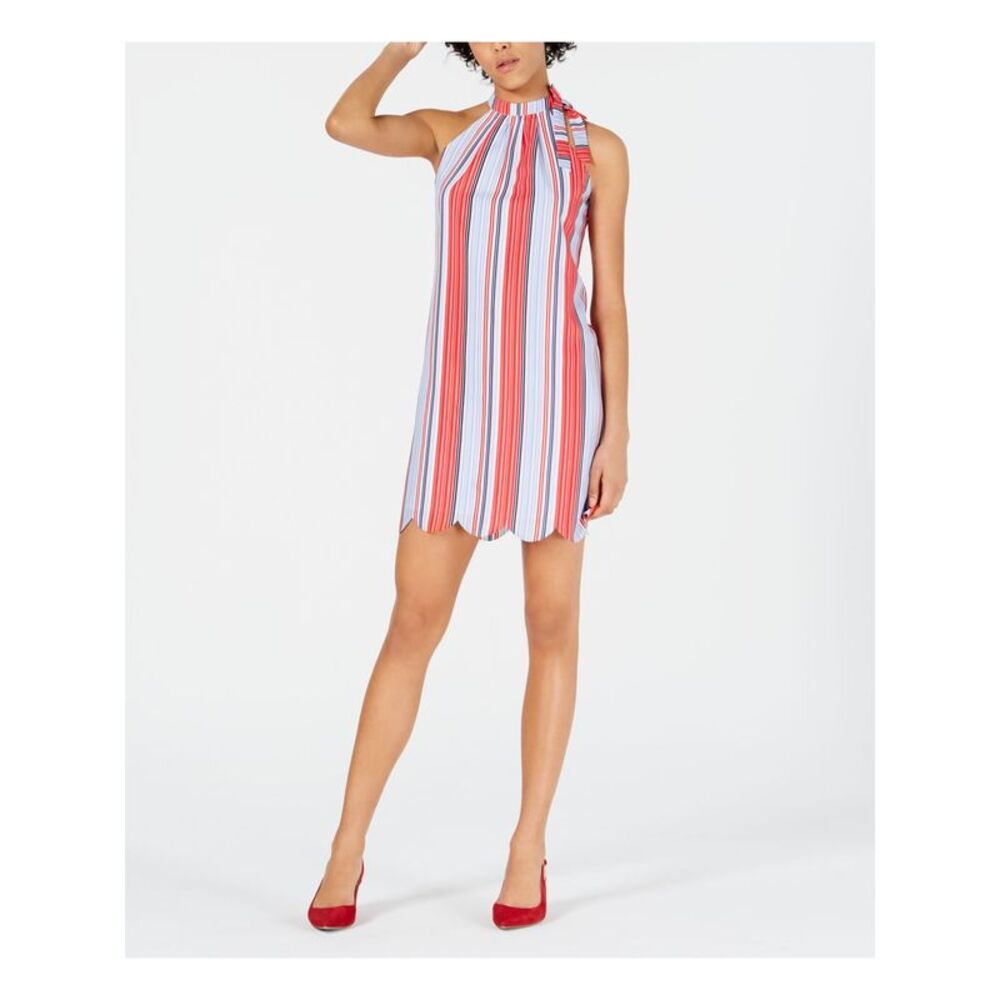 MAISON JULES Womens Shift Mini Dress Sleeveless Halter